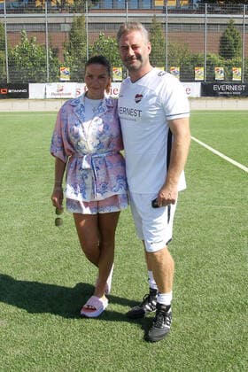 Sasha and his wife Julia at the charity football match Kicken mit Herz for the benefit of the childrens heart ward of the University Hospital Eppendorf on 4 09 2022 in Hamburg Kicken mit Herz 2022 charity football match in Hamburg