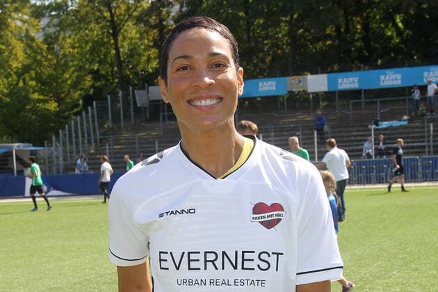 Annabelle Mandeng at the charity soccer match Kicken mit Herz for the benefit of the childrens cardiac ward of the University Hospital Eppendorf on 4 09 2022 in Hamburg Kicken mit Herz 2022 charity soccer match in Hamburg
