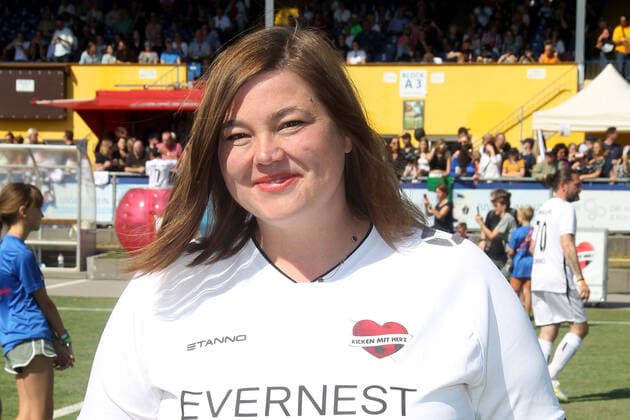 Katharina Fegebank at the charity football match Kicken mit Herz for the benefit of the childrens cardiac ward of the University Hospital Eppendorf on 4 09 2022 in Hamburg Kicken mit Herz 2022 charity football match in Hamburg