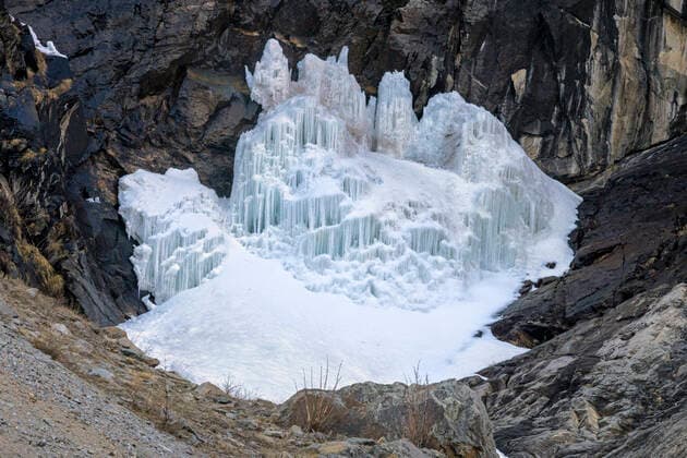 Gefrorener Teil eines Wasserfalls im Valsavarenche-Tal, Italien, Gran Paradiso Nationalpark Frozen part of a waterfall at the Valsavarenche Valley, Italy, Gran Paradiso National Park BLWS672819 *** Frozen Part one Waterfall at Valsavarenche Valley, Italy, Gran Paradiso National Park Frozen Part of a Waterfall AT The Valsavarenche Valley Italy, Gran Paradiso National Park BLWS672819 Copyright: xblickwinkel M.xWoikex