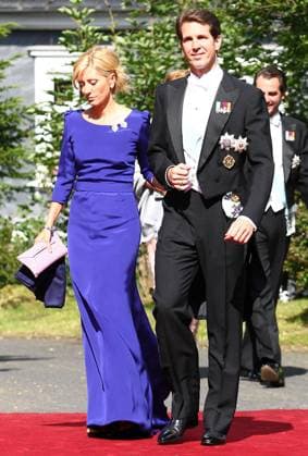 Saturday 18 06 2011, Church wedding of Princess Nathalie zu Sayn Wittgenstein Berleburg and Alexander Johannsmann in Bad Berleburg Crown Prince Pavlos of Greece r and Crown Princess Marie Chantal of Greece li