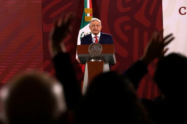 September 5, 2022, Mexico City, Mexico: Mexican President, Andres Manuel Lopez Obrador talks during his daily morning press conference at the National Palace. on September 5, 2022 in Mexico City, Mexico. Mexico City Mexico - ZUMAe321 20220905_zia_e321_011 Copyright: xLuisxBarronxEyepiexxGroupx
