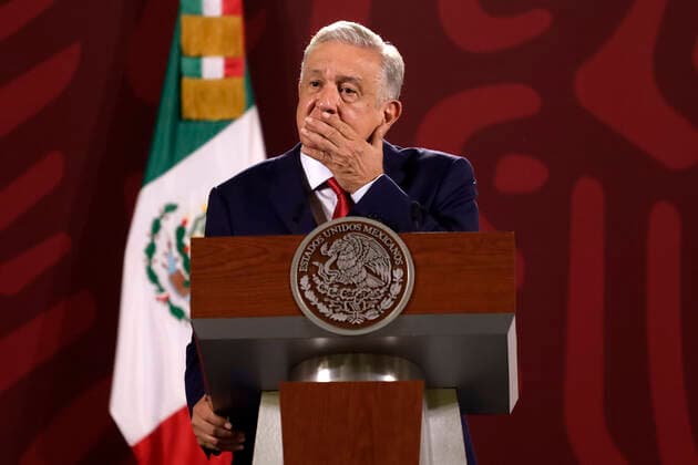 September 5, 2022, Mexico City, Mexico: Mexican President, Andres Manuel Lopez Obrador talks during his daily morning press conference at the National Palace. on September 5, 2022 in Mexico City, Mexico. Mexico City Mexico - ZUMAe321 20220905_zia_e321_013 Copyright: xLuisxBarronxEyepiexxGroupx