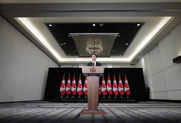 September 8, 2022, VANCOUVER, BC, CANADA: Canadian Prime Minister Justin Trudeau delivers a statement on the passing of Queen Elizabeth II in Vancouver on Thursday, September 8, 2022. Trudeau says the Queen was one of his favourite people in the world and she had an obvious love for Canada. He says she was thoughtful, wise, curious, helpful and funny and that he will miss their chats. VANCOUVER CANADA  - ZUMAc35_ 20220908_zaf_c35_049 Copyright: xDarrylxDyckx
