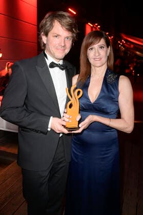 Elisabeth Degen and Steffen Schroeder at the award ceremony of the German Acting Award 2022 in the restaurant Spindler Klatt Berlin, 09 09 2022 Foto:xF.xKernx xFuturexImage