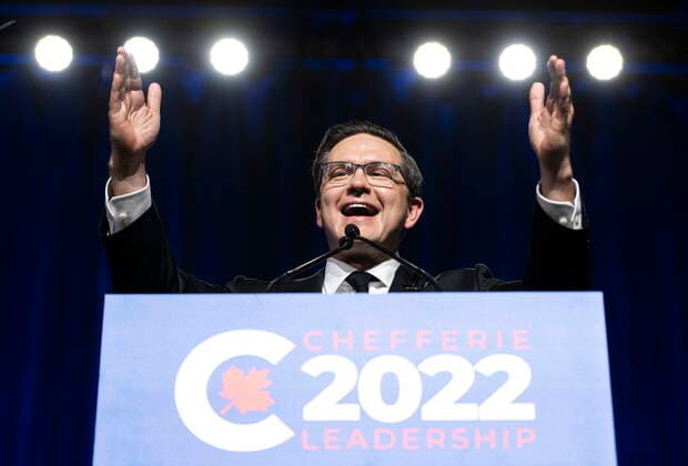 September 10, 2022, Ottawa, ON, CAN: Conservative Party of Canada Leader Pierre Poilievre delivers a speech after he was announced as the winner of the Conservative Party of Canada leadership vote, in Ottawa, on Saturday, Sept. 10, 2022. Ottawa CAN  - ZUMAc35_ 20220910_zaf_c35_322 Copyright: xJustinxTangx