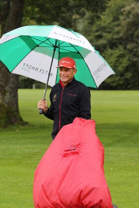 28 Tabaluga Golf Cup Tobias Angerer wins together with his wife the gross classification at the 28 Tabaluga Golf Cup , former world class cross country skier, Tutzing Bavaria Germany Golf Course Tutzing