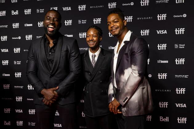 September 11, 2022, Toronto, ON, CAN: Shamier Anderson, left to right, Lemar Johnson and Stephan James arrive at the Toronto International Film FestivalöÄÃ s Tribute Award on Sunday, Sept. 11, 2022. Toronto CAN  - ZUMAc35_ 20220911_zaf_c35_203 Copyright: xChrisxYoungx