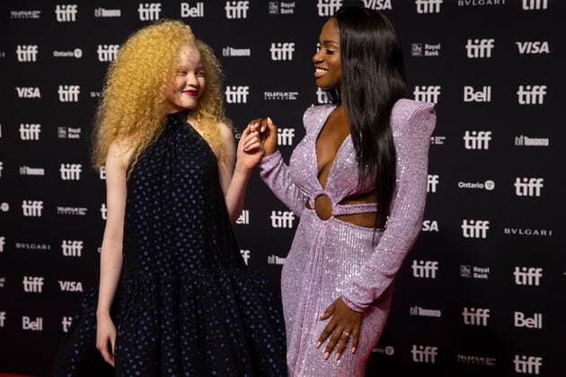 September 11, 2022, Toronto, ON, CAN: Sania Halifa, left, and Maimouna Doucoure arrive at the Toronto International Film FestivalöÄÃ s Tribute Award on Sunday, Sept. 11, 2022. Toronto CAN  - ZUMAc35_ 20220911_zaf_c35_217 Copyright: xChrisxYoungx