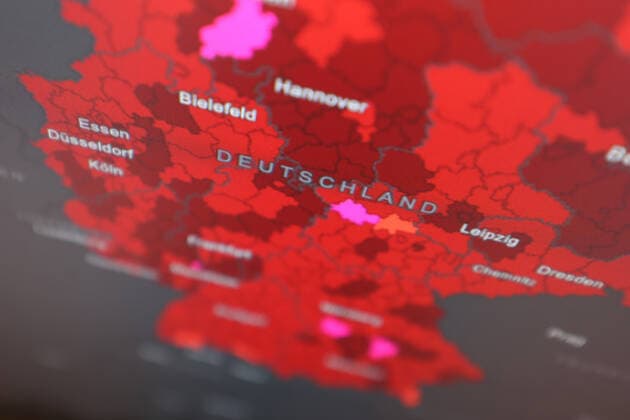 RKI dashboard, 7 day incidence is now 216.2 7 day incidence, RKI dashboard on a monitor on 12 09 2022 in Siegen Germany.