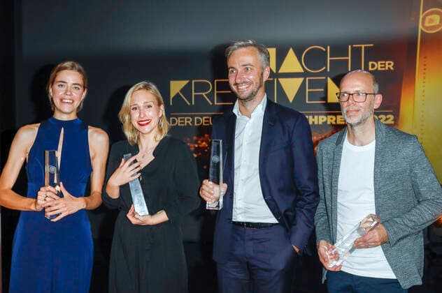 Nora Nagel, Hanna Herbst, Jan Böhmermann and Markus Hennig at the German Television Award 2022 The Night of the Creatives at Studio Ehrenfeld Cologne, 13 09 2022 Foto:xR.xSchmiegeltx xFuturexImage