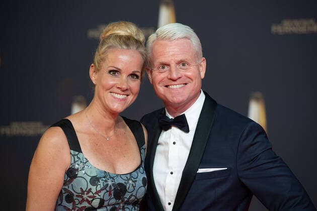 Guido CANTZ, presenter, with wife Kerstin red carpet, red carpet show, arrival, arrival, award of the German Television Award, The German Television Award 2022, German Television Award 2022 in Cologne, on 14 09 2022