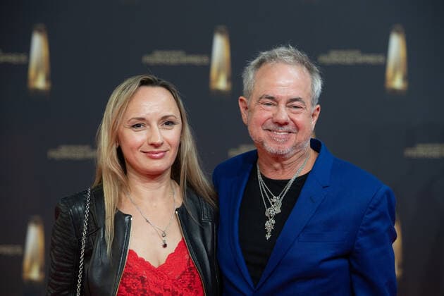 Helmut ZERLETT, musician, with wife Natalia, red carpet, red carpet show, arrival, arrival, award of the German Television Award, The German Television Award 2022, German Television Award 2022 in Cologne, on 14 09 2022