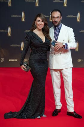 Judith WILLIAMS, entrepreneur, and husband Alexander Klaus STECHER, red carpet, red carpet show, arrival, arrival, German Television Award, German Television Award 2022, German Television Award 2022 in Cologne, on 14 09 2022