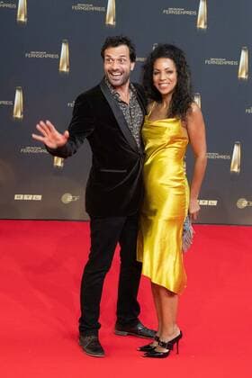 Kai SCHUMANN, actor, and Marva SCHREIBER red carpet, red carpet show, arrival, arrival, German Television Award, German Television Award 2022, German Television Award 2022 in Cologne, on 14 09 2022