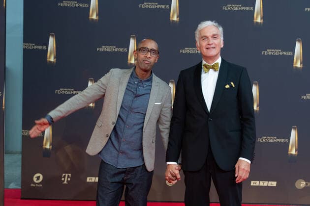 f l Amiaz HABRU, presenter, Walter SITTLER, actor, red carpet, red carpet show, arrival, arrival, German Television Award, The German Television Award 2022, German Television Award 2022 in Cologne, on 14 09 2022