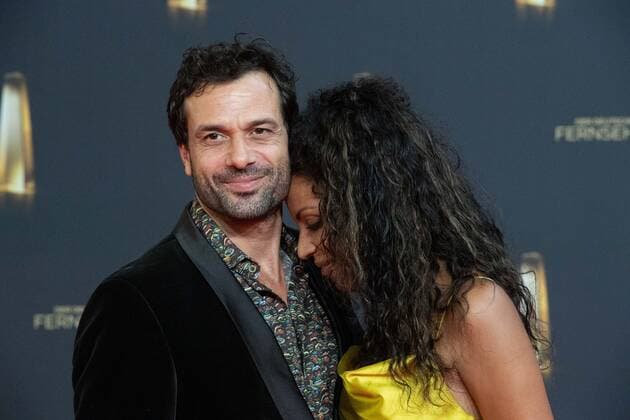 Kai SCHUMANN, actor, and Marva SCHREIBER red carpet, red carpet show, arrival, arrival, German Television Award, German Television Award 2022, German Television Award 2022 in Cologne, on 14 09 2022
