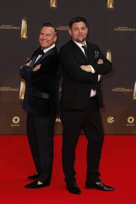 The German Television Award 2021 Tim Raue and Tim Mälzer on the red carpet at the award ceremony The German Television Award The TV highlights of the year on September 14 at MMC Studios Cologne Copyright: xEventpressxGolejewskix