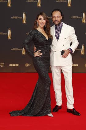 The German Television Award 2021 Judith Williams and Mann on the red carpet at the ceremony The German Television Award The TV highlights of the year on September 14 at the MMC Studios Cologne Copyright: xEventpressxGolejewskix