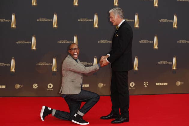 The German Television Award 2021 Amiaz Habtu and Walter Sittler on the red carpet at the award ceremony The German Television Award The TV Highlights of the Year on September 14 at MMC Studios Cologne Copyright: xEventpressxGolejewskix