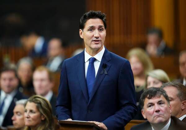 September 15, 2022, Ottawa, ON, CAN: Prime Minister Justin Trudeau pays tribute to Queen Elizabeth in the House of Commons on Parliament Hill in Ottawa on Thursday, Sept. 15, 2022. Ottawa CAN  - ZUMAc35_ 20220915_zaf_c35_005 Copyright: xSeanxKilpatrickx