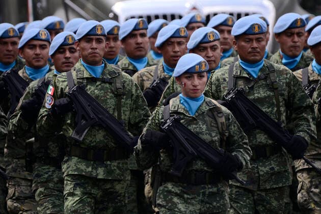September 16, 2022, Mexico City, Mexico: Mexican Army marching during the civic-military parade as part of the commemoration of the 212th Anniversary of the beginning of Mexico s Independence in the downtown. on September 16, 2022 in Mexico City, Mexico. Mexico City Mexico - ZUMAe321 20220916_zia_e321_027 Copyright: xCarlosxTischlerxEyepixxGroupx
