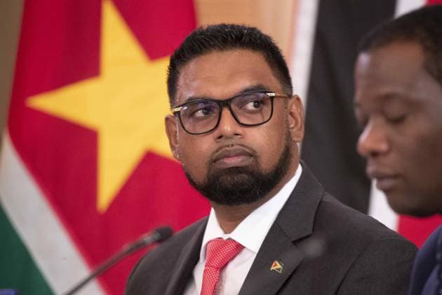 September 15, 2022, Washington, District of Columbia, USA: President of Guyana Irfaan Ali participates in a multilateral meeting with the United States Vice President Kamala Harris, Caribbean and Dominican leaders, in the Blair House across the street from the White House, in Washington, DC, USA, 15 September 2022 Washington USA - ZUMAs152 20220915_zaa_s152_035 Copyright: xMichaelxReynoldsx-xPoolxviaxCNPx