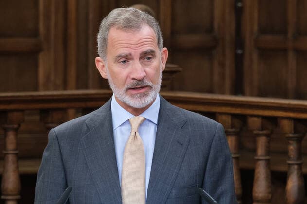 September 20, 2022, Madrid, Spain: King Felipe VI of Spain seen during the delivery of the Camino Real Award on its fifth edition at the auditorium of the University of Alcala, in Alcala de Henares, Madrid. The Camino Real award has been granted by the Franklin Institute of the University of Alcala, which recognizes the professional work of Spaniards who in an outstanding and exemplary way project and enhance the positive image of Spain in the United States. The projection of the image of Spain in North America by the tennis player, means his triumph in the US Open (2019), as well as in previous editions of 2010, 2013, 2017 and in other tournaments played in North America. Madrid Spain - ZUMAs197 20220920_zaa_s197_126 Copyright: xAtilanoxGarciax