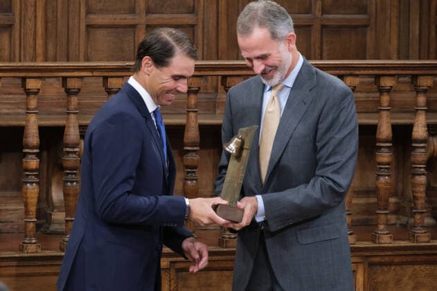 The King Presents The V Edition Of The camino Real Award To Rafa Nadal King Felipe VI presents the Camino Real Award to tennis player Rafael Nadal , during its fifth edition, at the auditorium of the University of Alcala, on 20 September, 2022 in Alcala de Henares, Madrid, Spain Madrid Spain  Copyright: xOscarxGonzalezx originalFilename: gonzalez-notitle220920_np76s.jpg