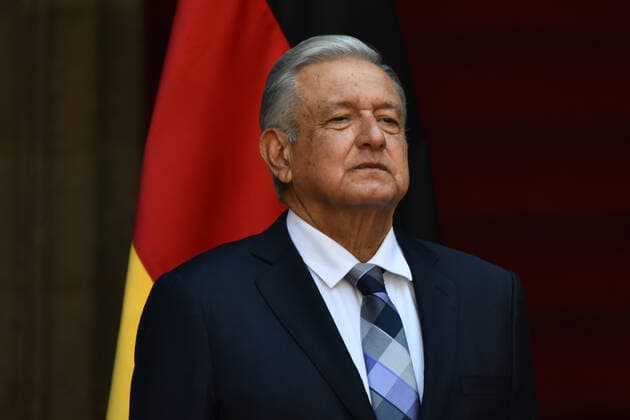 September 20, 2022, Mexico City, Mexico: Mexico s President Andres Manuel Lopez Obrador during the welcoming ceremony before to the Germany-Mexico bilateral meeting as part of Frank-Walter Steinmeier s Working Visit to Mexico at the National Palace. on September 20, 2022 in Mexico City, Mexico. Mexico City Mexico - ZUMAe321 20220920_zia_e321_048 Copyright: xCarlosxTischlerxEyepixxGroupx