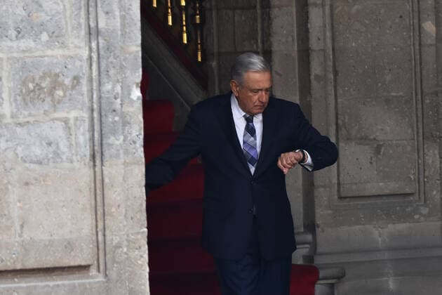 September 20, 2022, Mexico City, Mexico: Mexico s President Andres Manuel Lopez Obrador during the welcoming ceremony before to the Germany-Mexico bilateral meeting as part of Frank-Walter Steinmeier s Working Visit to Mexico at the National Palace. on September 20, 2022 in Mexico City, Mexico. Mexico City Mexico - ZUMAe321 20220920_zia_e321_039 Copyright: xCarlosxTischlerxEyepixxGroupx