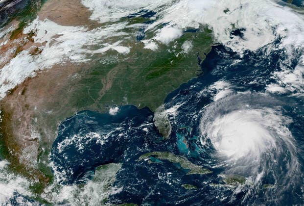 Bilder des Jahres 2022, News 09 September News Themen der Woche KW38 News Bilder des Tages September 21, 2022, MODIS NOAA, EARTH ORBIT: Hurricane Fiona as it moves north toward Bermuda as a major Category 5 hurricane with winds of 130mph as seen from the MODIS NOAA satellite, September 21, 2022 in Earth Orbit. The storm left a trail of catastrophic damage to the Turks and Caicos, Dominican Republic and Puerto Rico. MODIS NOAA EARTH ORBIT - ZUMAp138 20220921_zaa_p138_006 Copyright: xModisxNoaa Noaax