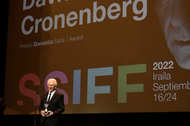 David Cronenberg receiving the Donostia Award for lifetime achievement at the 70 San Sebastian International Film Festival Festival Internacional de Cine de San Sebastian at the Victoria Eugenia San Sebastian Theater, 22 09 2022. Foto:xC.xNiehausx xFuturexImage