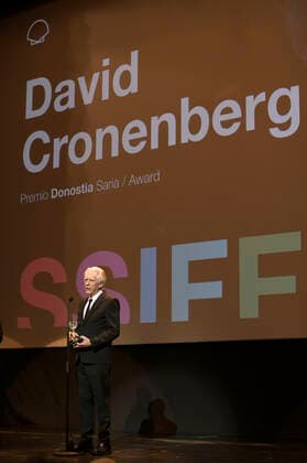 David Cronenberg receiving the Donostia Award for lifetime achievement at the 70 San Sebastian International Film Festival Festival Internacional de Cine de San Sebastian at the Victoria Eugenia San Sebastian Theater, 22 09 2022. Foto:xC.xNiehausx xFuturexImage