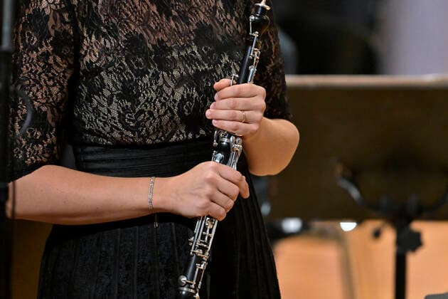 23 09 2022, International Classical Festival Festival of Nations 2022 at the Kurhaus Bad Wörishofen in Unterallgäu, opening concert with Emmanuel Tjeknavorian, violin conductor of the Vienna Symphony clarinettist 23 09 2022, Classical Festival Bad Wörishofen 23 09 2022, Classical Festival Bad Wörishofen