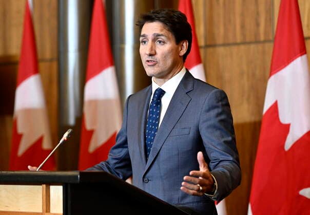 September 24, 2022, Ottawa, ON, CAN: Prime Minister Justin Trudeau speaks during a news conference on the federal government s response to Hurricane Fiona, in Ottawa, on Saturday, Sept. 24, 2022. Ottawa CAN  - ZUMAc35_ 20220924_zaf_c35_082 Copyright: xJustinxTangx