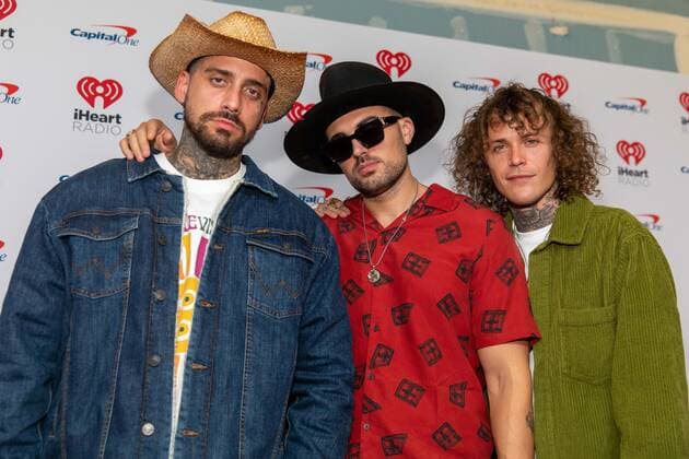 September 24, 2022, Las Vegas, Nevada, U.S: KEVI, TREVOR DAHL and MATTHEW RUSSELL of Cheat Codes arrive at the 2022 iHeartRadio Music Festival in Las Vegas, Nevada Las Vegas U.S. - ZUMAs135 20220924_zap_s135_089 Copyright: xDanielxDeSloverx