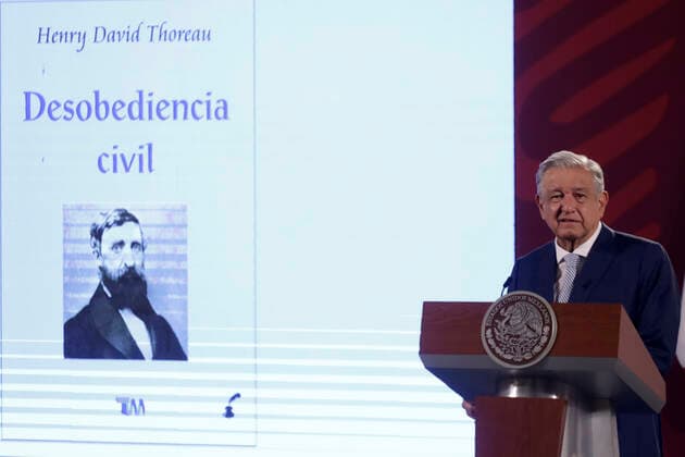 September 26, 2022, Mexico City, Mexico: Mexican President Andres Manuel Lopez Obrador during the daily morning press conference at the National Palace in Mexico City. on September 26, 2022 in Mexico City, Mexico. Mexico City Mexico - ZUMAe321 20220926_zia_e321_002 Copyright: xLuisxBarronxEyepixxGroupx