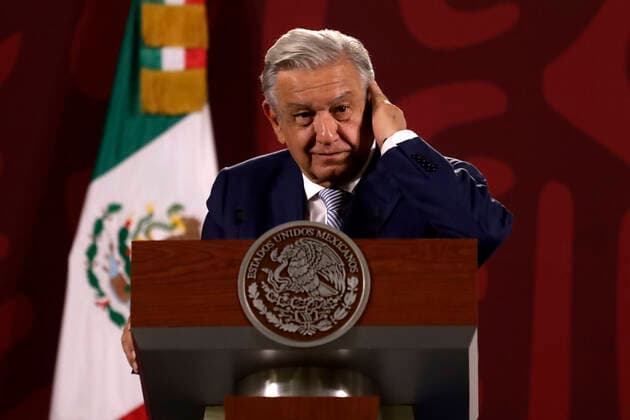 September 26, 2022, Mexico City, Mexico: Mexican President Andres Manuel Lopez Obrador during the daily morning press conference at the National Palace in Mexico City. on September 26, 2022 in Mexico City, Mexico. Mexico City Mexico - ZUMAe321 20220926_zia_e321_006 Copyright: xLuisxBarronxEyepixxGroupx