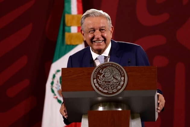 September 26, 2022, Mexico City, Mexico: Mexican President Andres Manuel Lopez Obrador during the daily morning press conference at the National Palace in Mexico City. on September 26, 2022 in Mexico City, Mexico. Mexico City Mexico - ZUMAe321 20220926_zia_e321_012 Copyright: xLuisxBarronxEyepixxGroupx