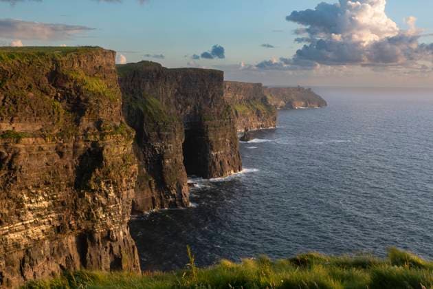 Idyllic Cliffs of Moher by sea at sunset, Ireland, FCF02080