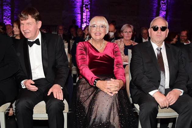 Award of the 20 German Hearing Film Award Armin von Buttlar, Board Aktion Mensch, Claudia Roth, Hans Werner Lange, President of the DBSV Award of the 20 German Hearing Film Award 2022 in cen BOLLE Festsäle am Spree Bogeni n Berlin am 27 09 2022 Photopress Mueller Photopress Mueller