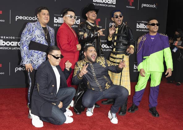 Grupo Firme arrives on the red carpet at the 2022 Latin Billboard Music Awards at the University of Miami, Watsco Center, Thursday, September 29, 2022 in Coral Gables, Florida. 1 MIA20220929185 GARYxIxROTHSTEIN