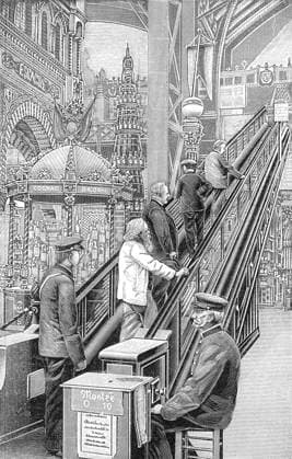 Escalator at the Exposition Universelle, World Fair, 1900, Paris Escalator at the Exposition Universelle, World Fair, 1900, Paris, Laufband, Pariser Weltausstellung, 1900 Copyright: xZoonar.com Heinz-DieterxFalkensteinx zoonar_8219327