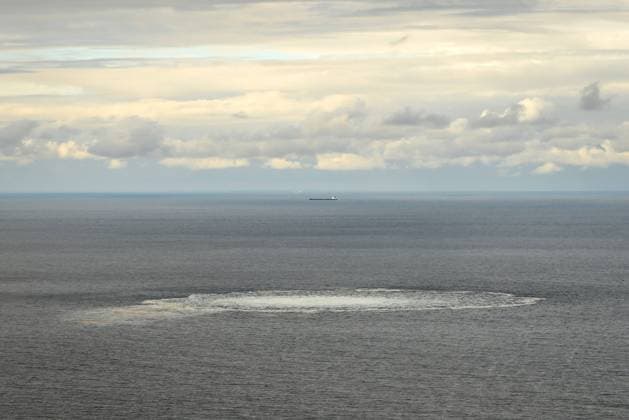 BORNHOM 2022-09-29 Gasläckan vid Nord stream 2 utanför Bornholm, bild tagen den 29 september av Danska försvaret. BORNHOM DANMARK x10500x *** BORNHOM 2022 09 29 The gas leak at Nord stream 2 outside Bornholm, picture taken on September 29 by the Danish Defense BORNHOM DENMARK x10500x,  Copyright: xDanskaxForsvaretx GASLÄCKA NORDSTREAM