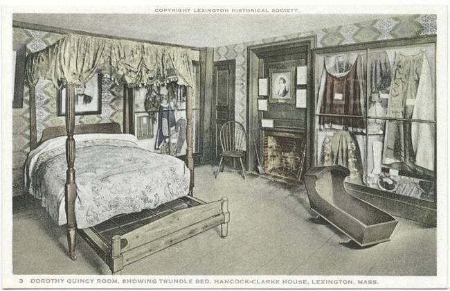 Dorothy Quincy Room, Hancock-Clarke House, Lexington, Mass. still image. Postcards. 1898 - 1931. The Miriam and Ira D. Wallach Division of Art, Prints and Photographs: Photography Collection. Clark, Jonas, 1730-1805 , Homes and haunts, United States , History , Revolution, 1775-1783 , Historic sites, Interiors , Massachusetts , Lexington Copyright: xpiemagsx nyplsipiepostcard28092022-436 !ACHTUNG AUFNAHMEDATUM GESCHÄTZT!