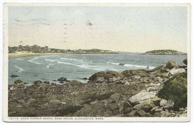 Good Harbor Beach, Bass Rocks, Gloucester, Mass. still image. Postcards. 1898 - 1931. The Miriam and Ira D. Wallach Division of Art, Prints and Photographs: Photography Collection. Rock formations, Massachusetts Copyright: xpiemagsx nyplsipiepostcard28092022-1487 !ACHTUNG AUFNAHMEDATUM GESCHÄTZT!