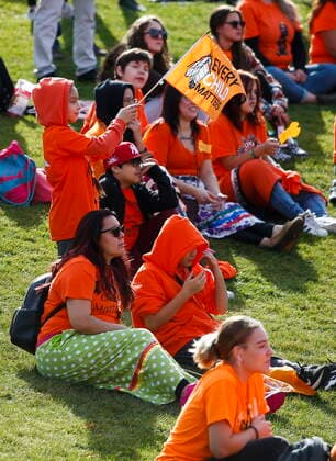 September 30, 2022, WINNIPEG, MANITOBA, CANADA: People attend the second annual Orange Shirt Day Survivors Walk and Pow Wow on National Day for Truth and Reconciliation in Winnipeg, Friday, September 30, 2022. WINNIPEG CANADA  - ZUMAc35_ 20220930_zaf_c35_184 Copyright: xJohnxWoodsx
