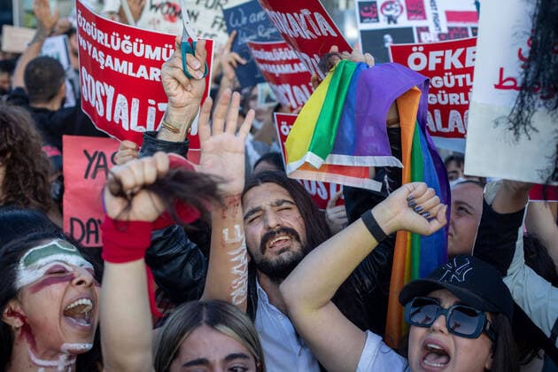 October 2, 2022: In response to the arrest of an Iranian woman by the country s morality police in Tehran, a protest demonstration was held in Kadikoy Istanbul, Turkey on October 2, 2022. Mahsa Amini, 22, was visiting Iran s capital, Tehran, with her family on September 13, 2022, when she was detained by the police unit responsible for enforcing strict dress codes, including wearing headscarves, for women in Iran. She was declared dead on September 16, 2022 by state television after being in a coma for three days. - ZUMAi72_ 20221002_znp_i72_023 Copyright: xTolgaxIldunx