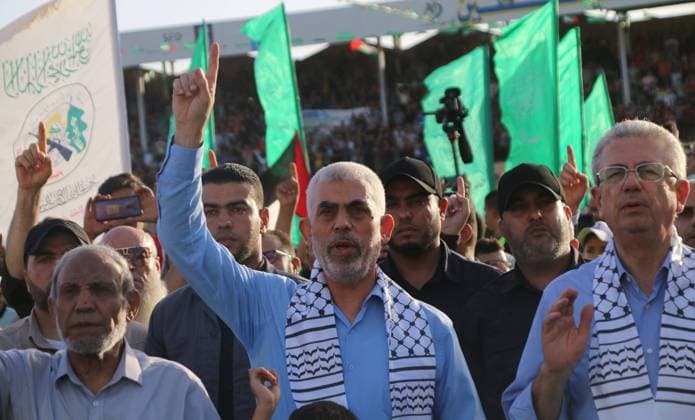 October 1, 2022, Gaza Cit, Gaza Strip, Palestine: Gaza, Palestine. 01 October 2022. The leader of Hamas in the Gaza Strip, Yahya Sinwar attends a mass festival in the Palestine stadium of Gaza City entitled the Al-Aqsa is in danger . The Islamic resistance movement of Hamas organised the event, which was attended by thousands of Palestinians. During the festival, members of Hamas denounced the increasing settlers incursions at the Muslim site of the Al-Aqsa compound, the continuing Israeli aggressions in the West Bank, and other major occupation practices carried out by the Israeli government against Palestinians Gaza Cit Palestine - ZUMAd99_ 20221001_zap_d99_032 Copyright: xAhmadxHasaballahx